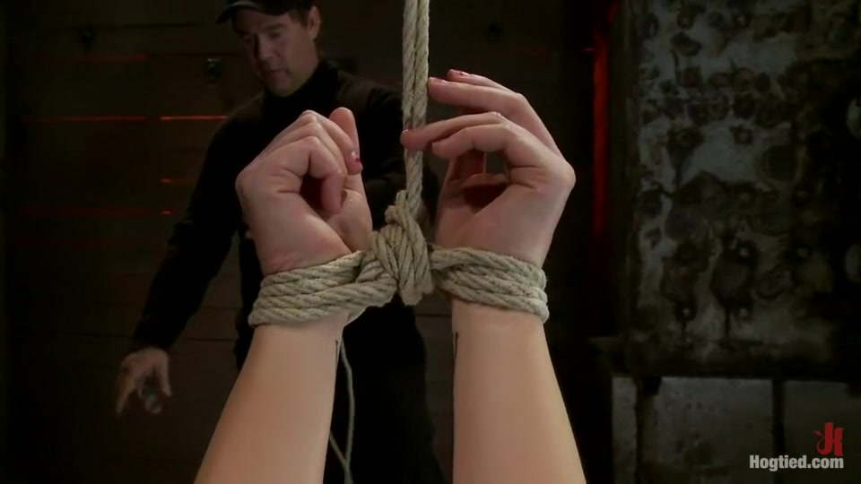Ashli & her phat ass are flogged, tied in a strappado pussy fucked & throat fucked to