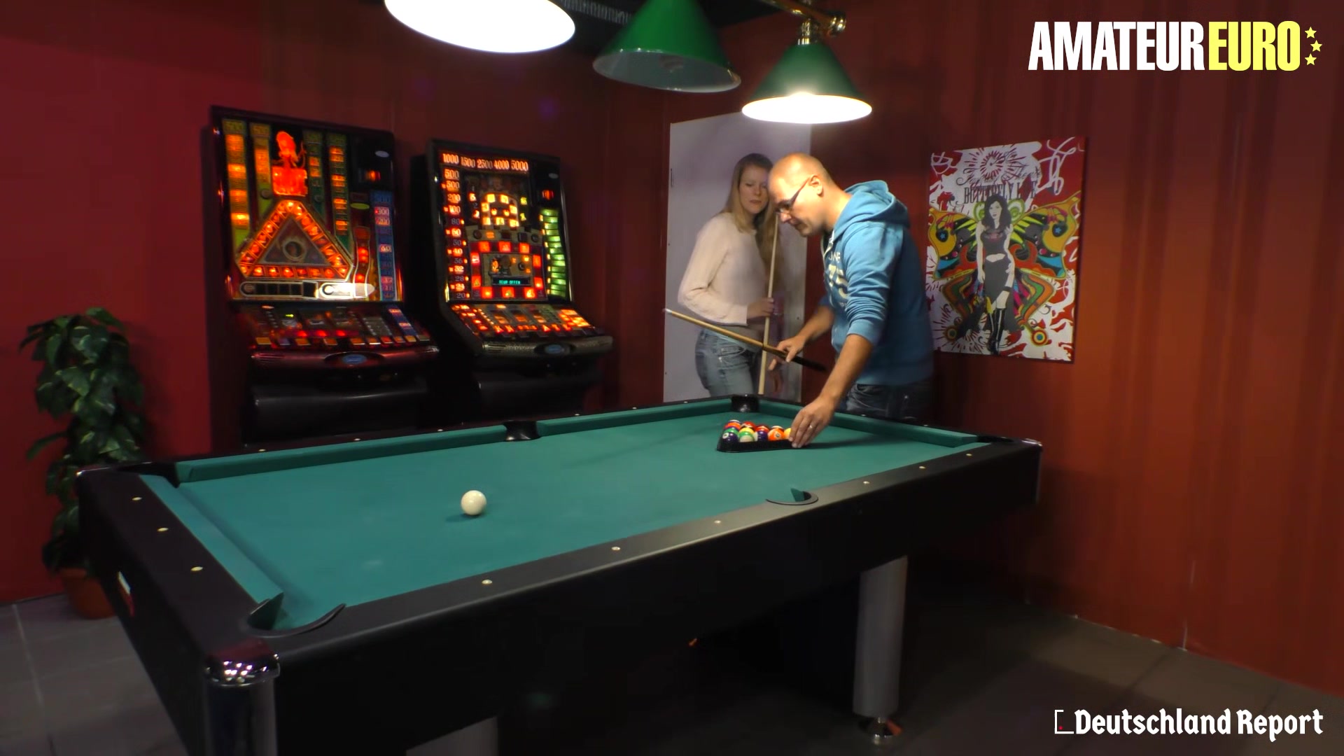 AMATEUREURO - Amateur German Blonde Wife Gets Hard Sex on The Pool Table