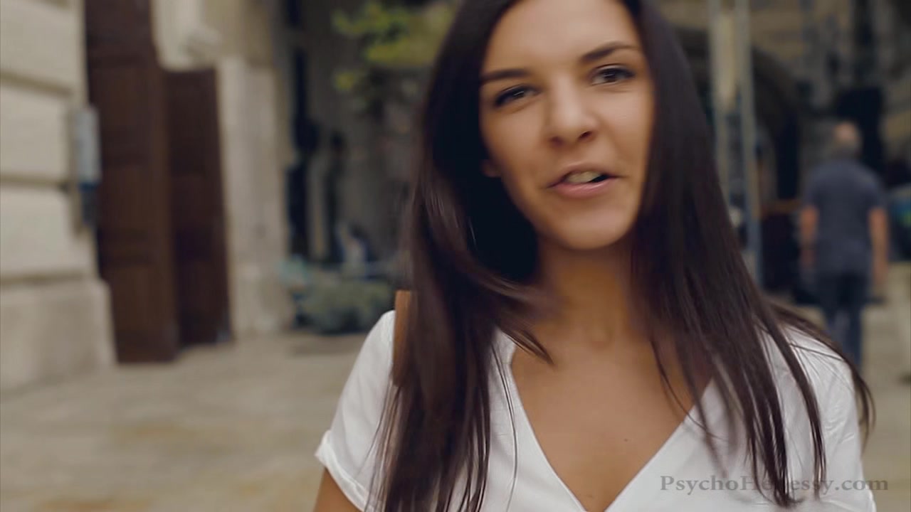 Pretty Russian pornstar Henessy have breakfast and examining blue dildo