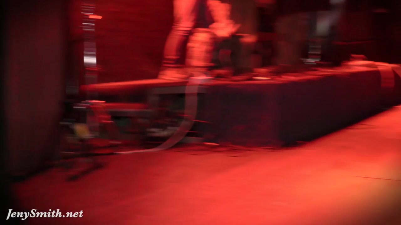 Public nudity in a club. Naked DJ