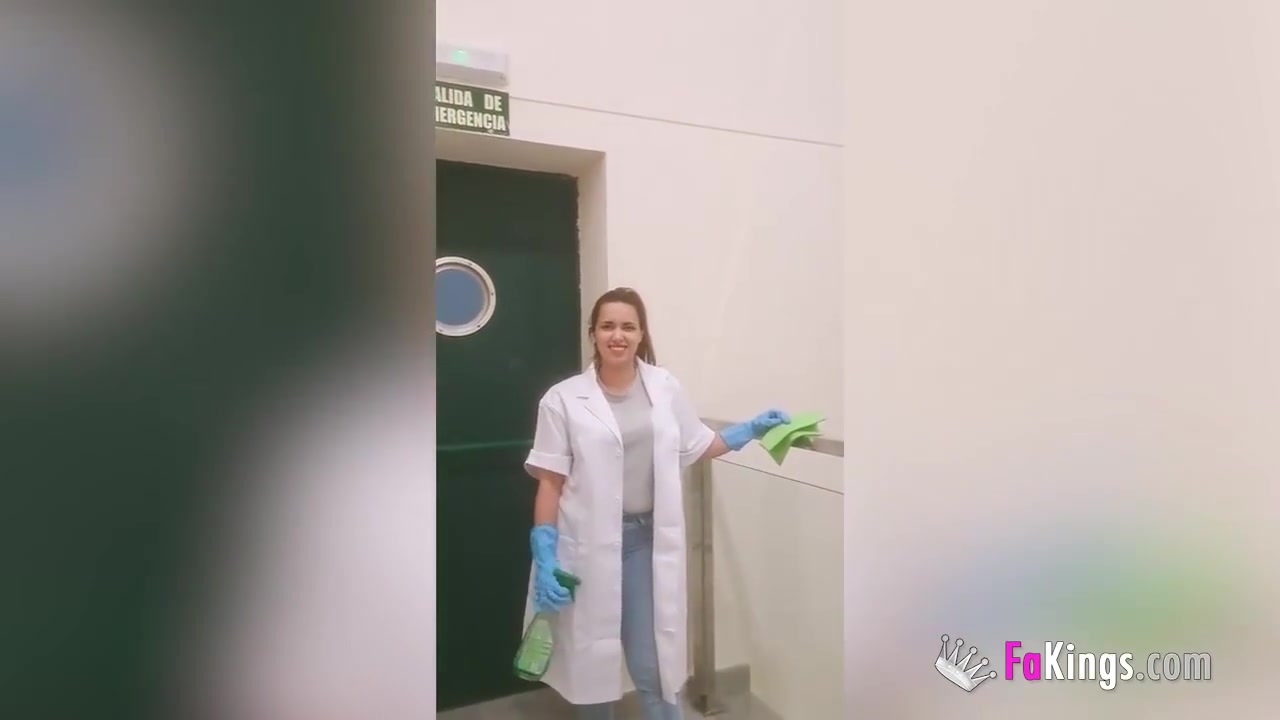 Chubby Spanish Babe Cleaning The Halls Of College Gets Picked Up To Fuck!
