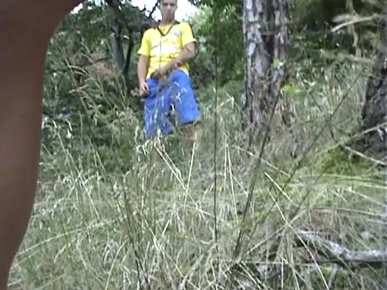Blond fuck in the woods near the road