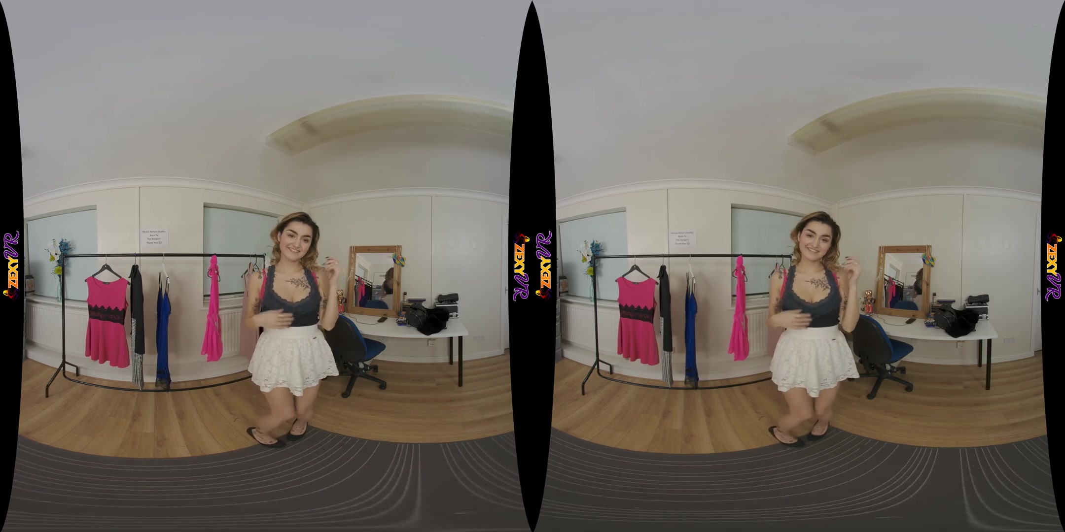 Ready To Tease - Tattooed Babe Solo Striptease in the Dressing Room