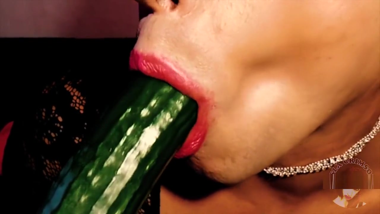 Cute Shemale Sucks Huge Cucumber And Rides It With Her Tight Ass That Grips