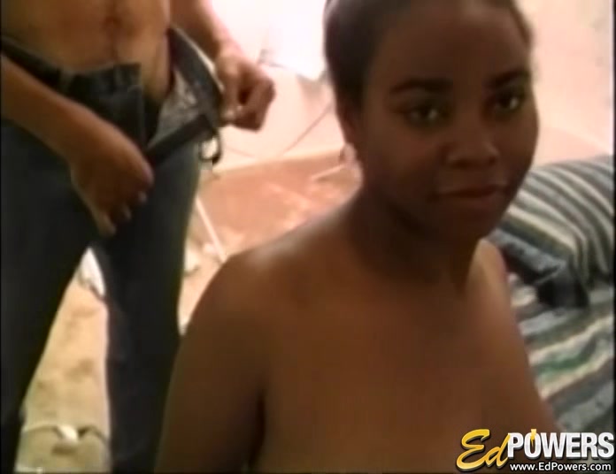 EDPOWERS - Ebony Amateur Viva sucking big cock before facial