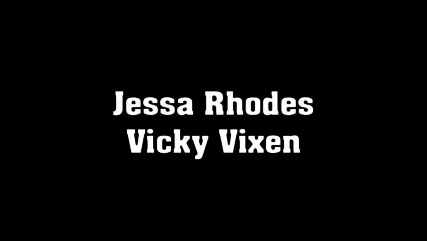 Face cum shot sex video featuring Jessa Rhodes and Vicky Vixen