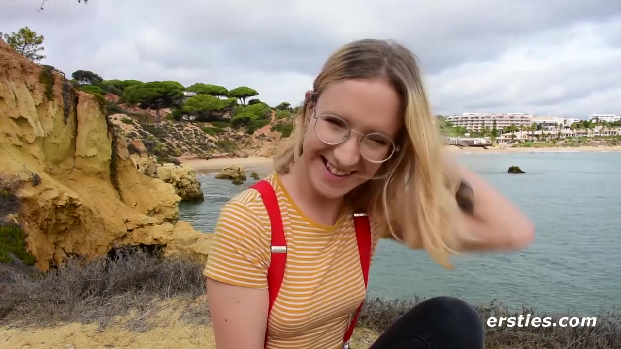 So Cute In Glasses And Stockings, Amelia Gets Off With Black Dildo