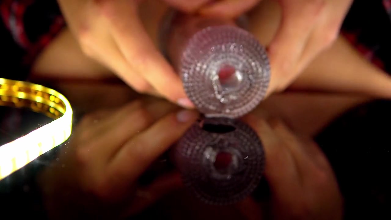 Throbbing Uncut Cock Cum Inside Clear Sex Toy Close Up
