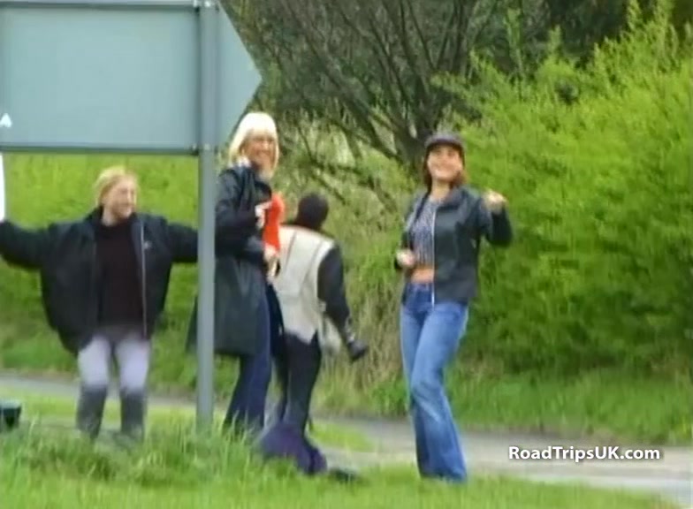 Crazy chicks go publish flashing after anal group sex