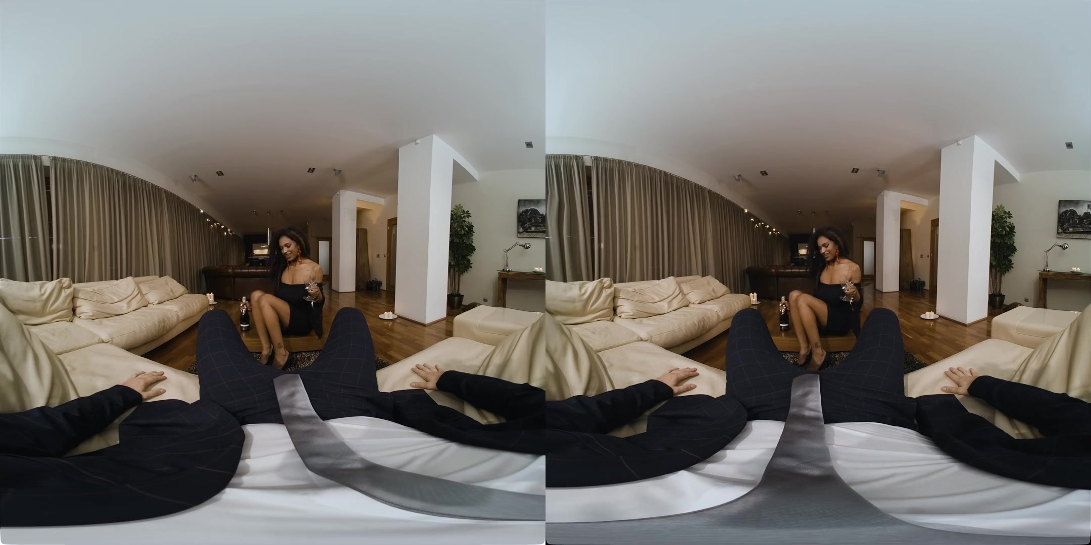 Evening Surprise - Big Tits Ebony Goddess in Virtual Reality Interracial Porn
