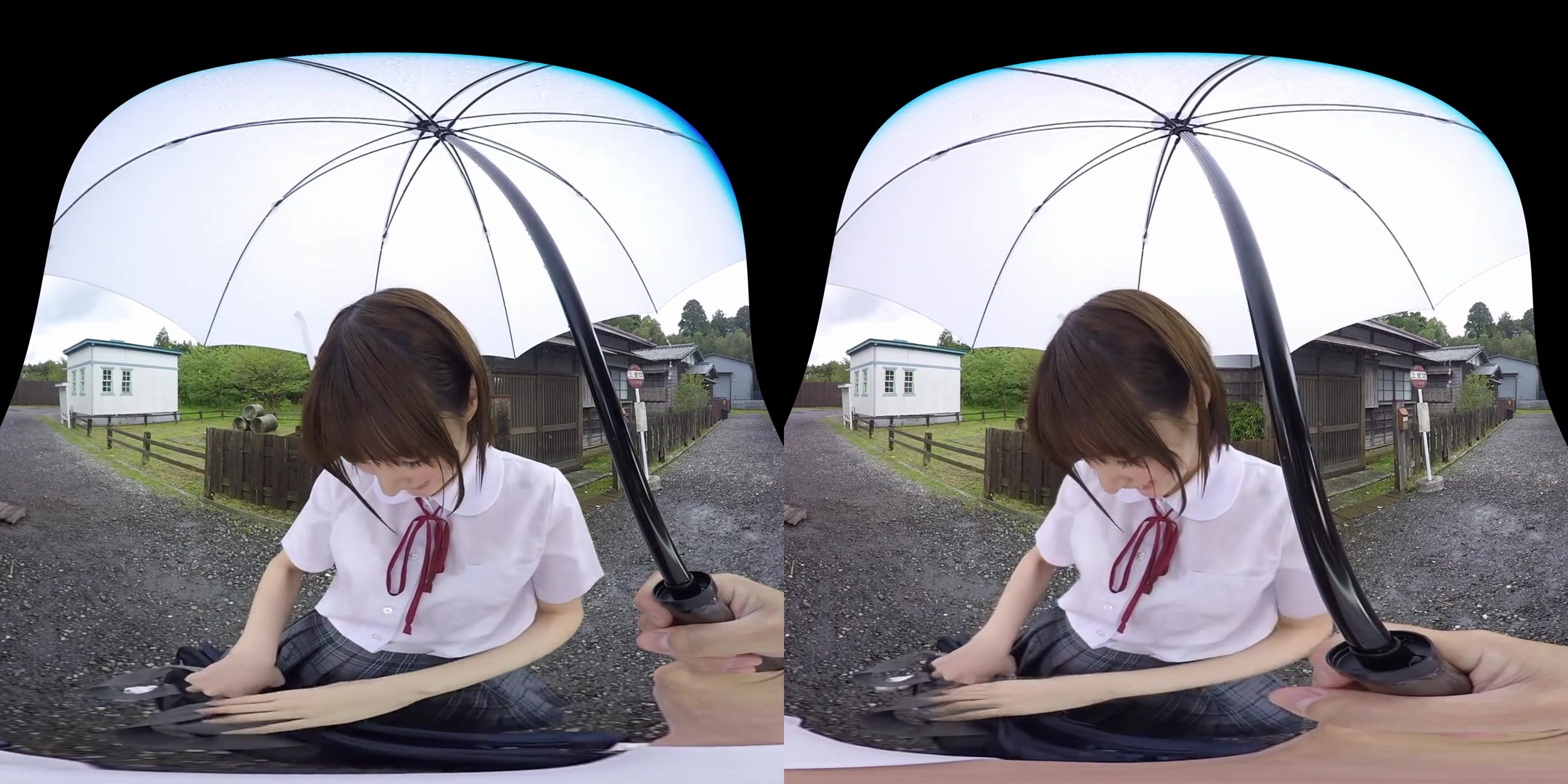 Sharing an Umbrella with Your Girlfriend on the way Home from School; Hot Japanese Outdoor Sex