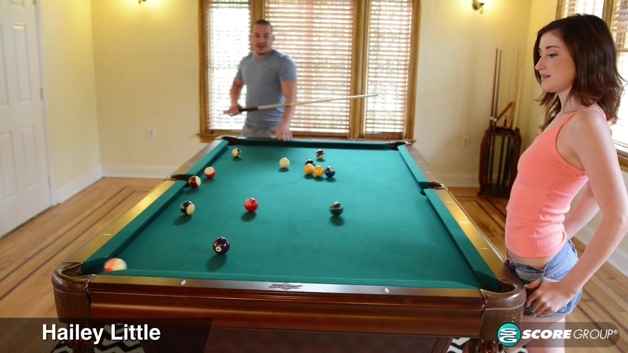 Hailey Little Rides a Cock on Top of a Pool Table