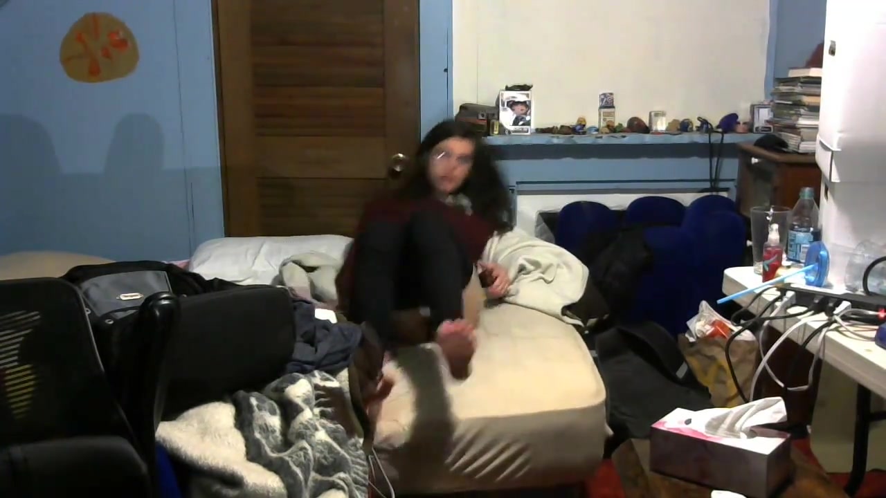 Femboy slut see through leggings pink thong self facial