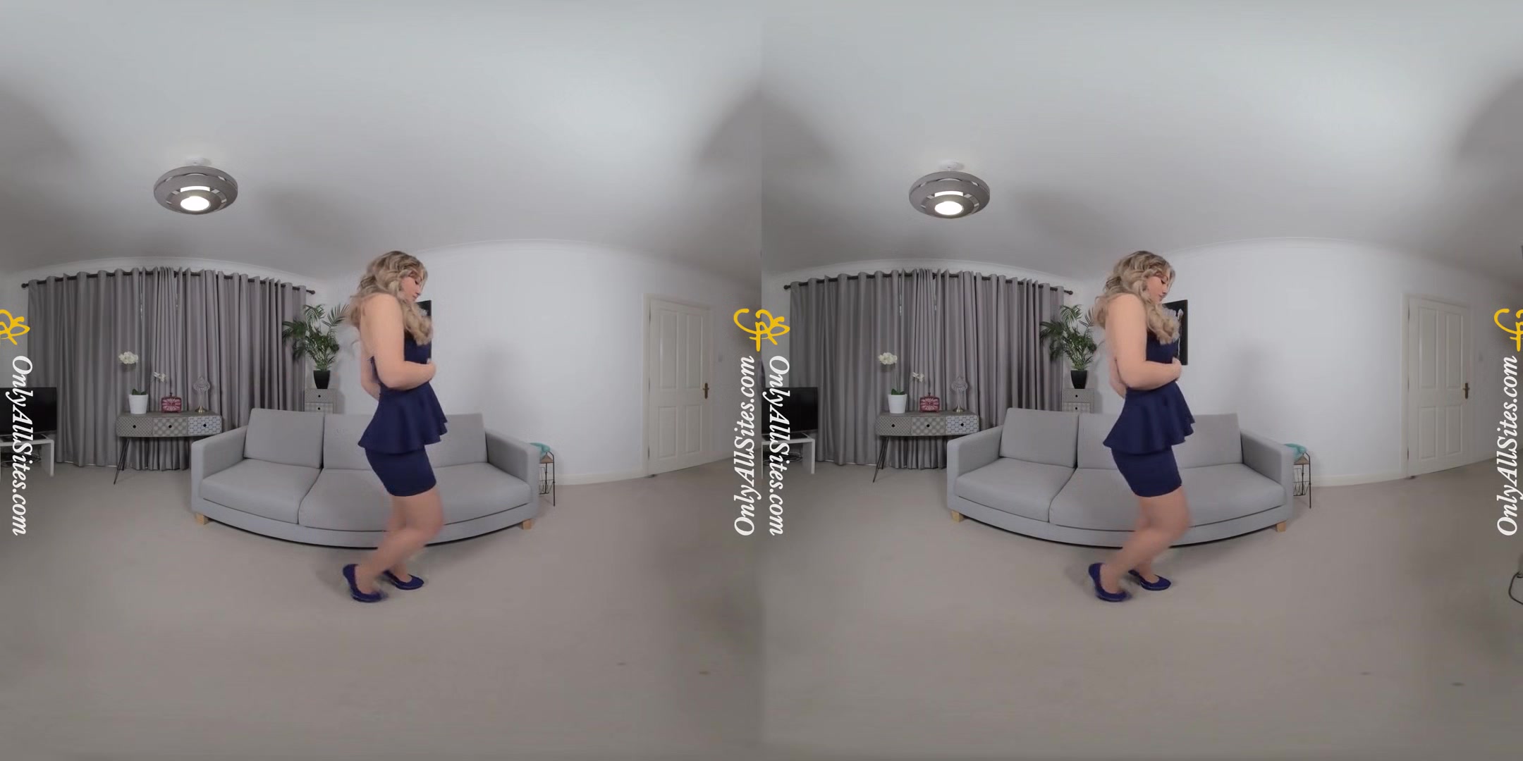 Chelsea Chamberlain - Play with Her Big Tits - Blonde Solo Model Striptease Nylons
