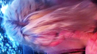 blonde bbw gives amazing blowjob public roadside and gets giant facial