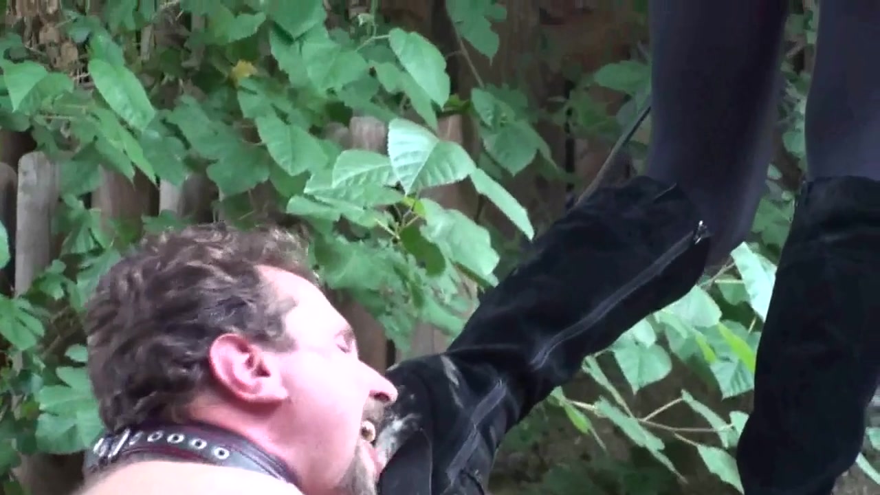 Princess Paris has her dirty boots licked in the woods by Femdom Austria