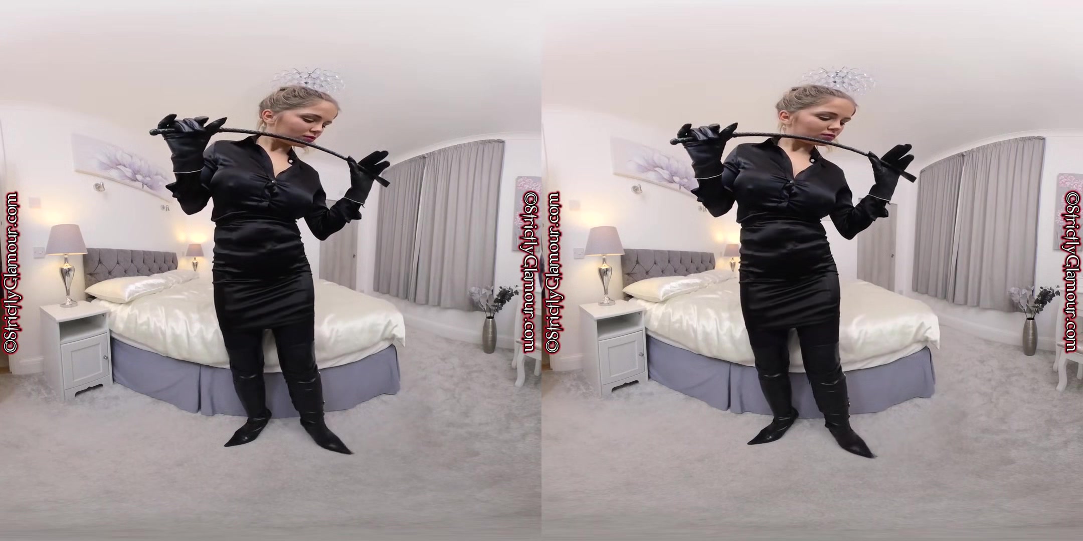 The Governess - Huge Tits Babe Solo in Leather - SexLikeReal