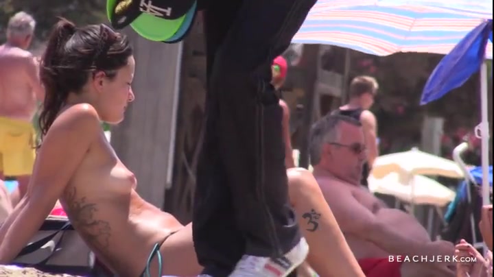 Gorgeous Topless Brunette - BeachJerk