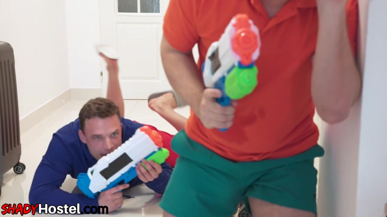 Sexy 21yo ladies fucked in threesome by hostel roommate