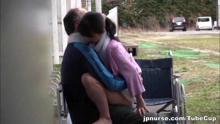 Japanese babe is a wild nurse when outdoors