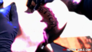 Kitty Jaguar Getting FUCK and ASSHOLE Tattoo at the same time