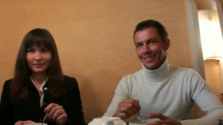 Naked for money and fucked in sushi bar