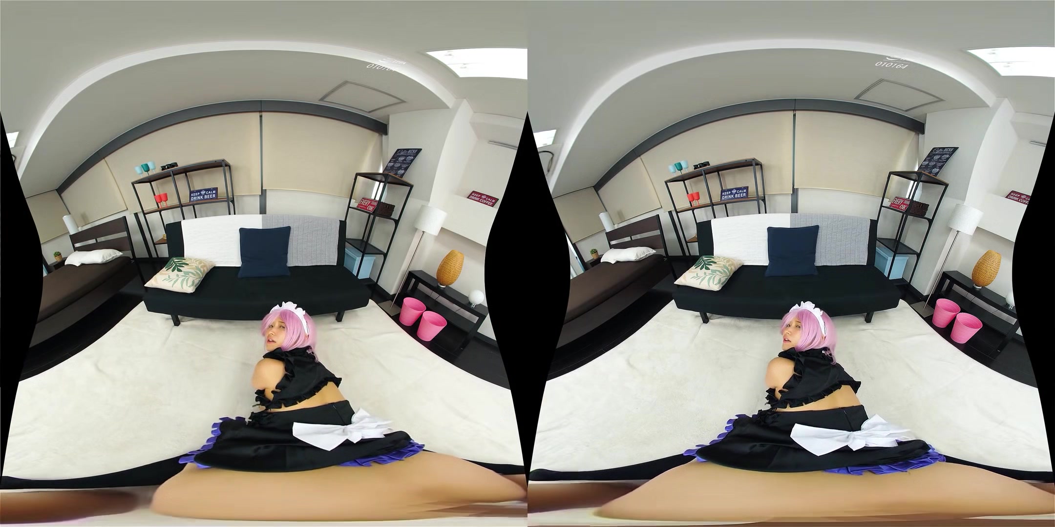 Online Hookup with the Cosplayer in a Maid Costume; Pink Hair Japanese Cosplay Hardcore JAV