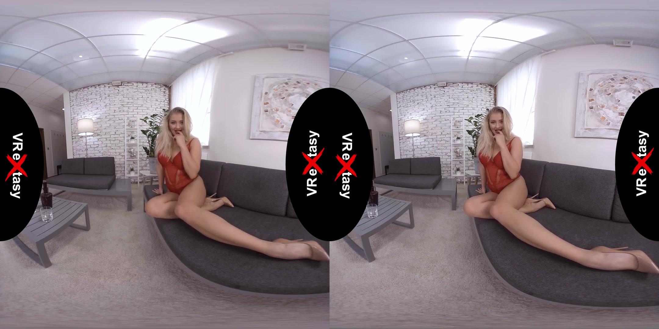 Busty Blonde Cayla Lyons Plays with Pussy on the Sofa - Big Tits Blonde Solo 3D Porn