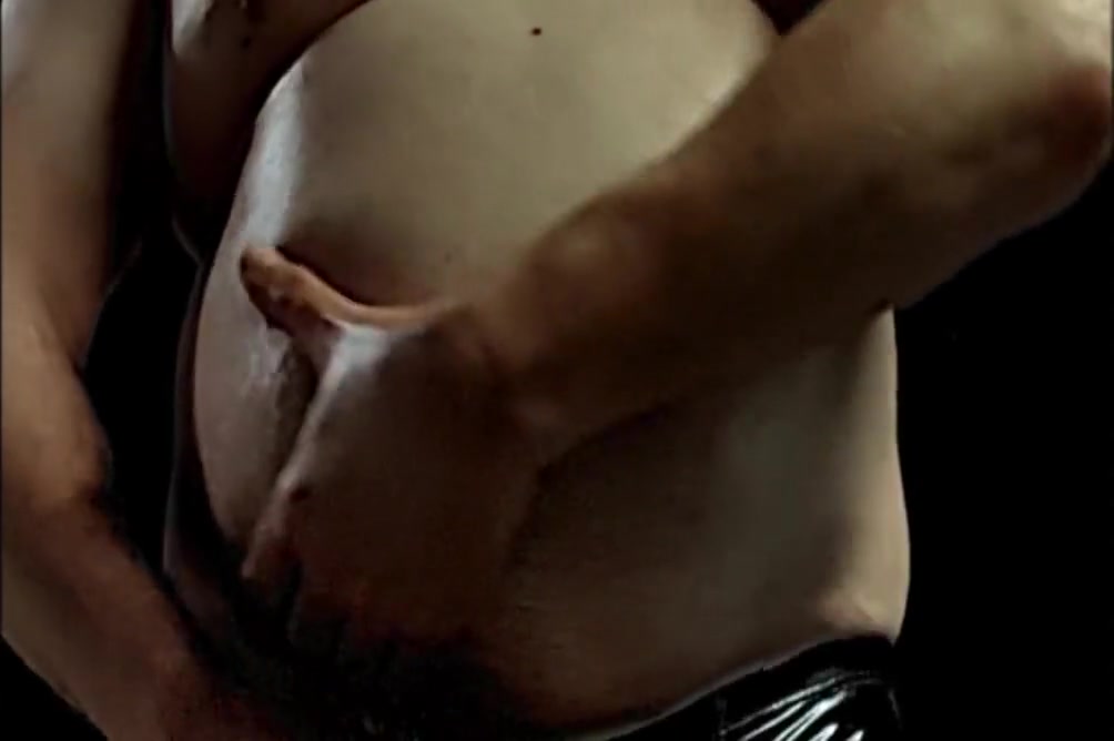 Rubbing Belly And Stroking Cock