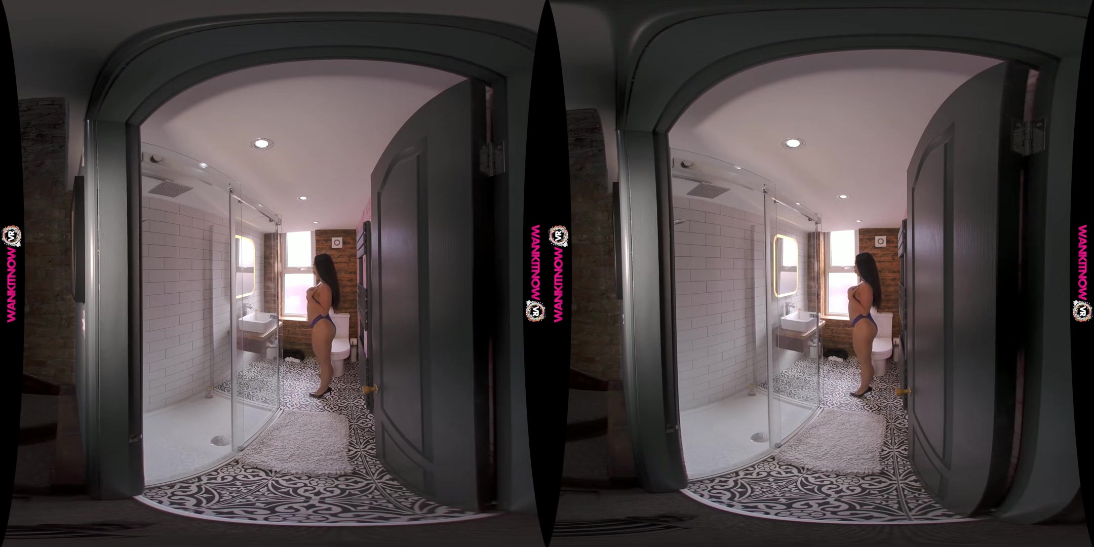 Shower Voyeur - Sexy Brunette Amateur Striptease