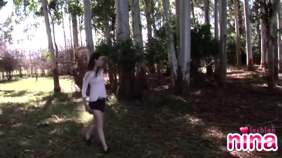 Lesbian Nina Masturbating In The Woods