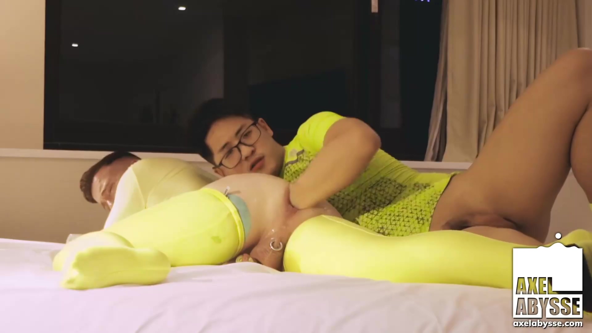 Gay In Neon Shirt Fisted After Rimjob With Axel Abysse