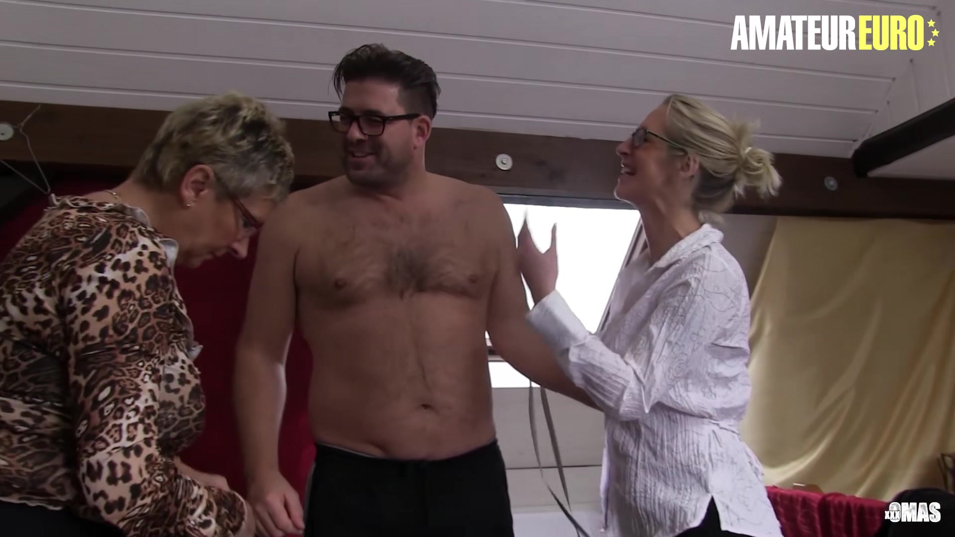 AMATEUREURO - Two Granny Taylors Gives an Extra Service To a Customer