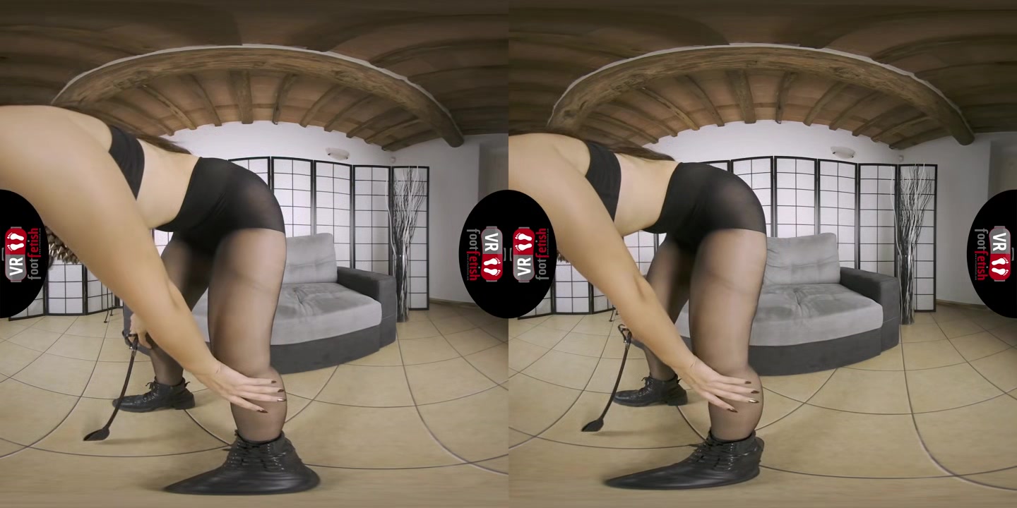 Sexy Mistress Kiki Shoves Her Hot Boots, High Heels, And Pantyhose In Your Face In VR - VRFootFetish