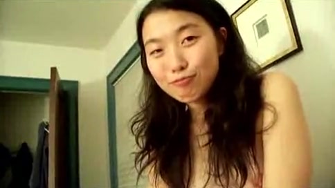 Hot Asian college girl making out with her boyfriend