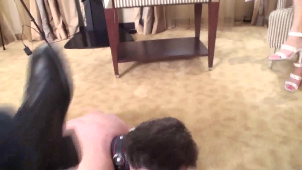 Showing off and humiliating slave by Foot Girls