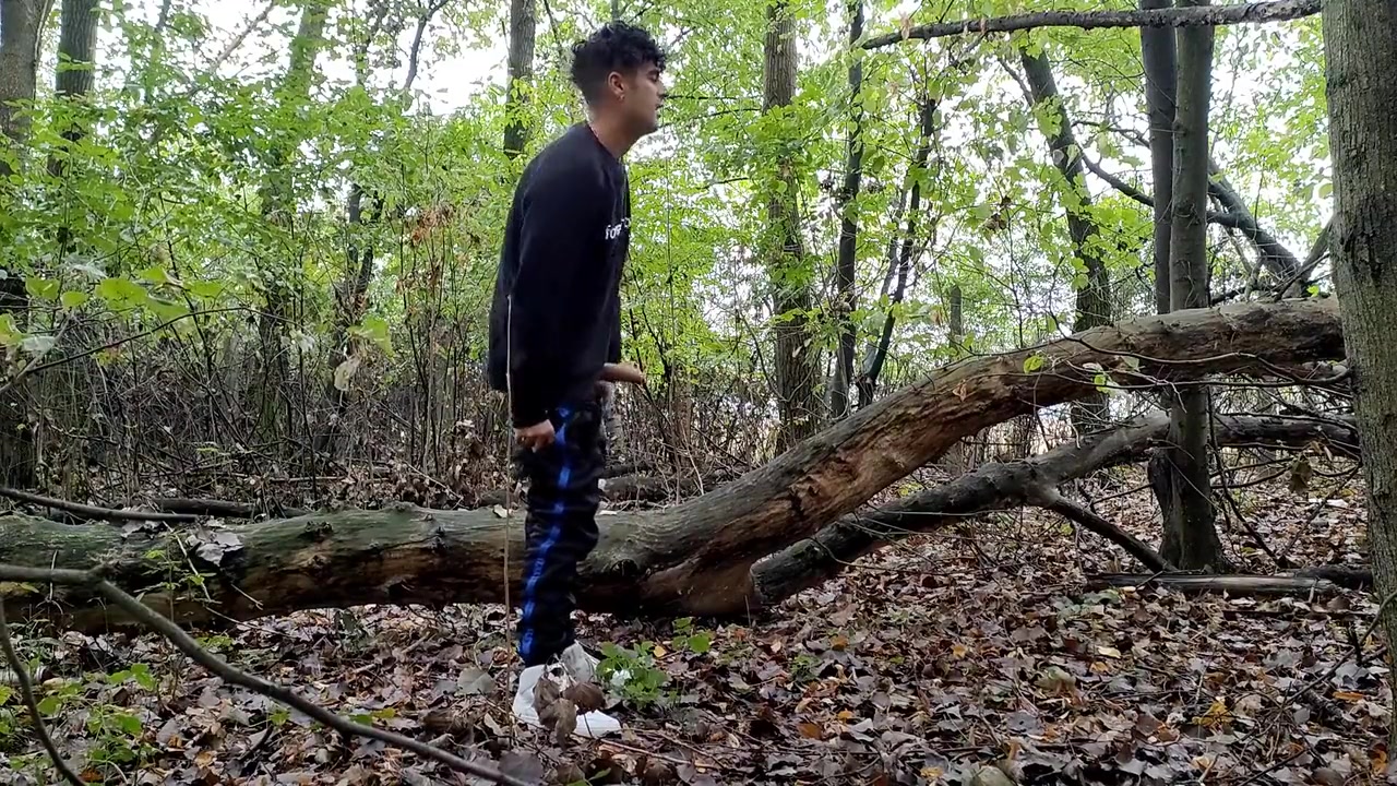 Intense Masturbation - 2 Cumshots Second Cumshot Bigger Than First - Rainy Day Cum In Forest