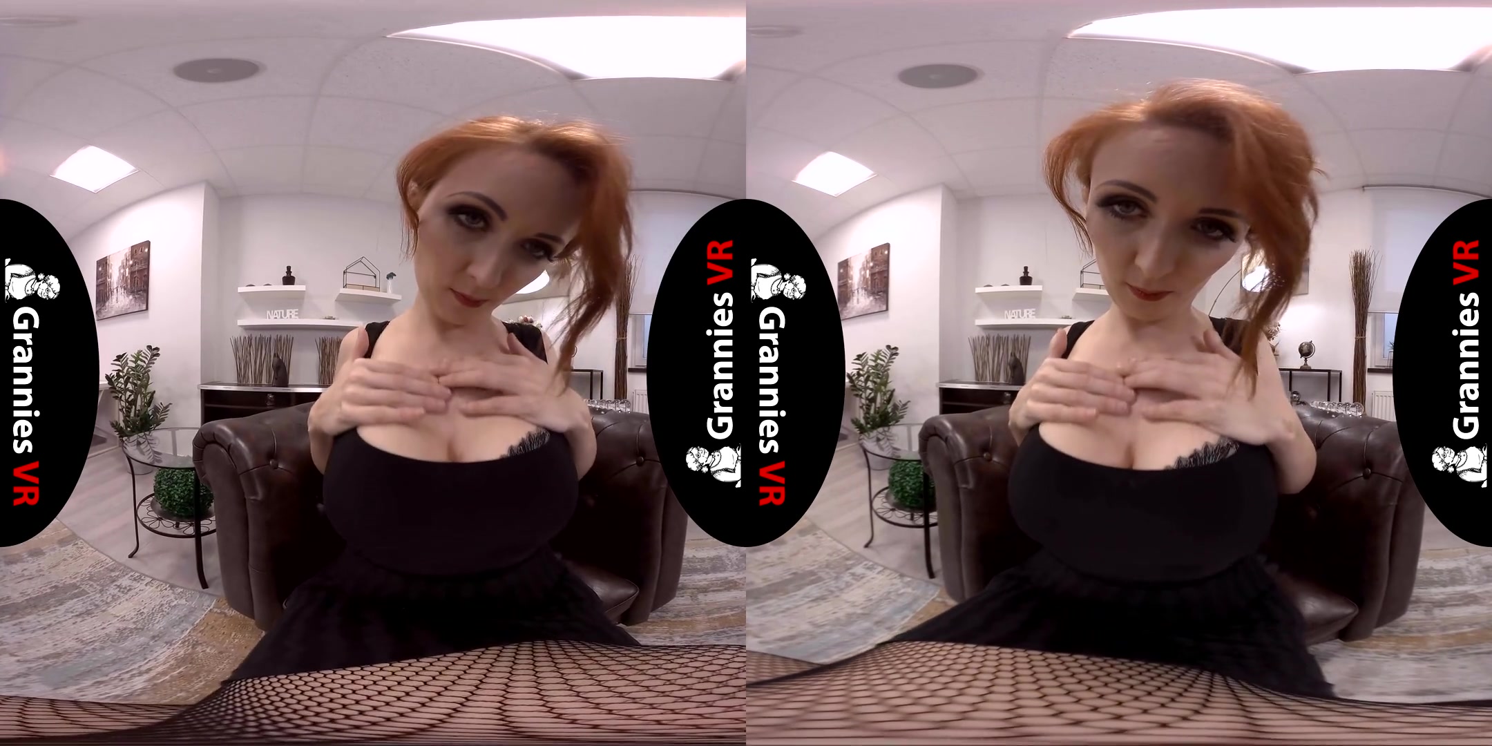 Isabella Lui - Solo in Fishnet Stockings - Big Tits Granny Toying