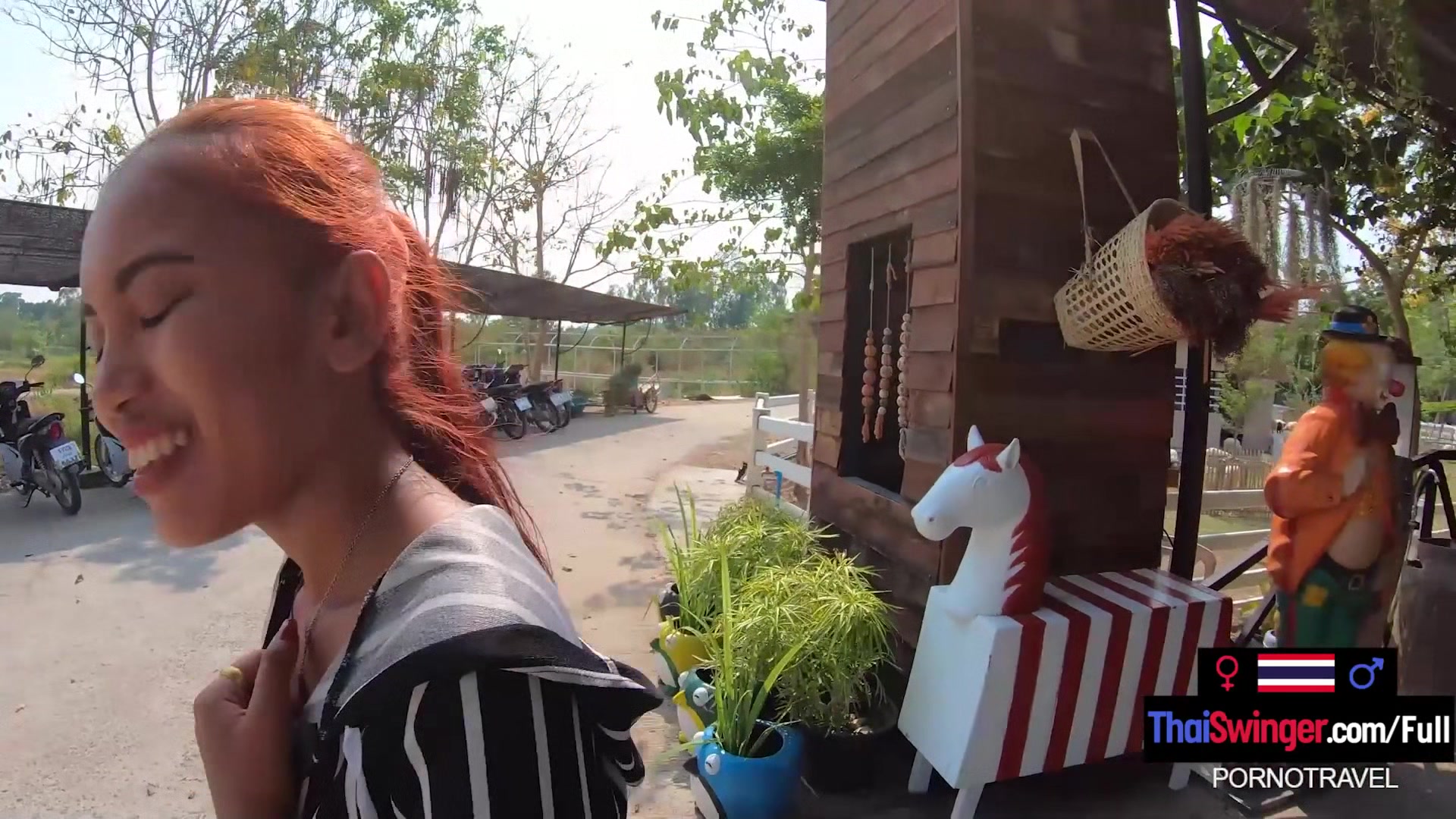 Big ass Thai girlfriend sucks and rides her hung boyfriend after a day out