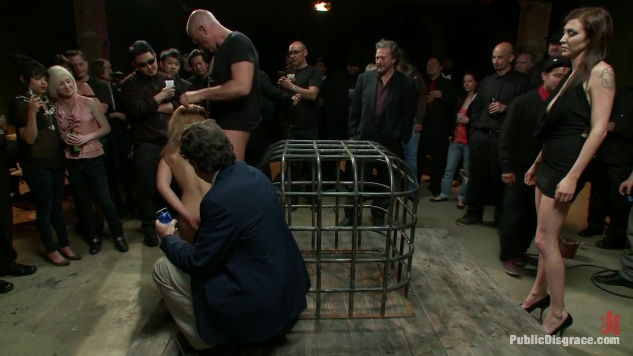 Hot Local Amateur Locked in a Cage and Fed to a Hungry Crowd