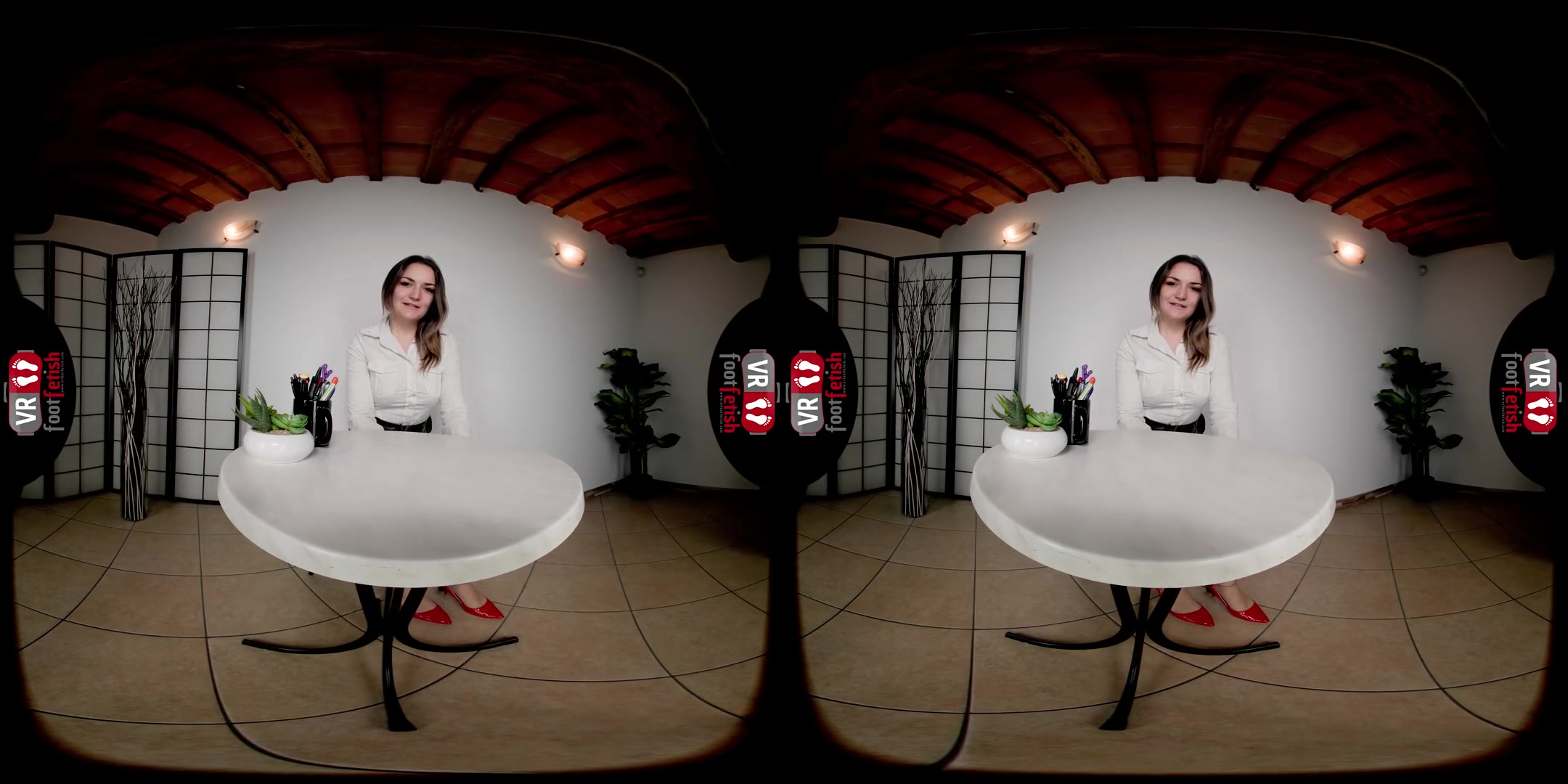 Lustful Brunette Transforms Her Interview Into A Provocative Foot Show And Self-Pleasure