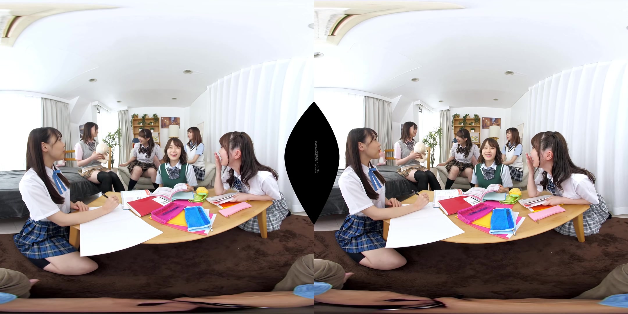Harem VR: Toe Licking, Thigh Licking, Nipple Licking, Drooling Creampie Sex with 6 schoolgirls 18+! - SodCreate