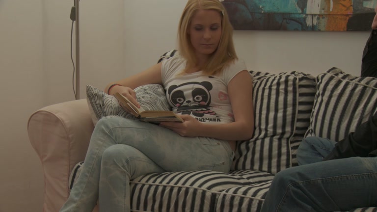Shy blond involved in mad hard core sex in advance of camera
