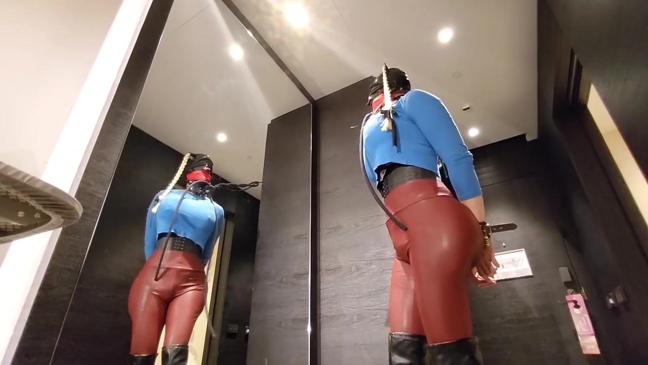 Sissy Trapped Into Selfbondage In Hotel Room