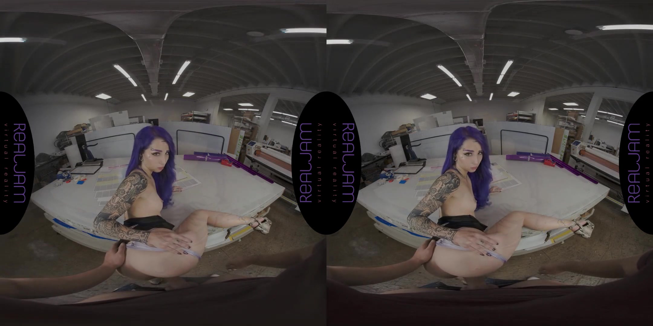 Sex Adventure at Work - Tattooed Purple Hair Alt-Girl POV