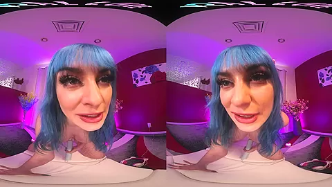 Your big titty girlfriend makes you a private video in VR