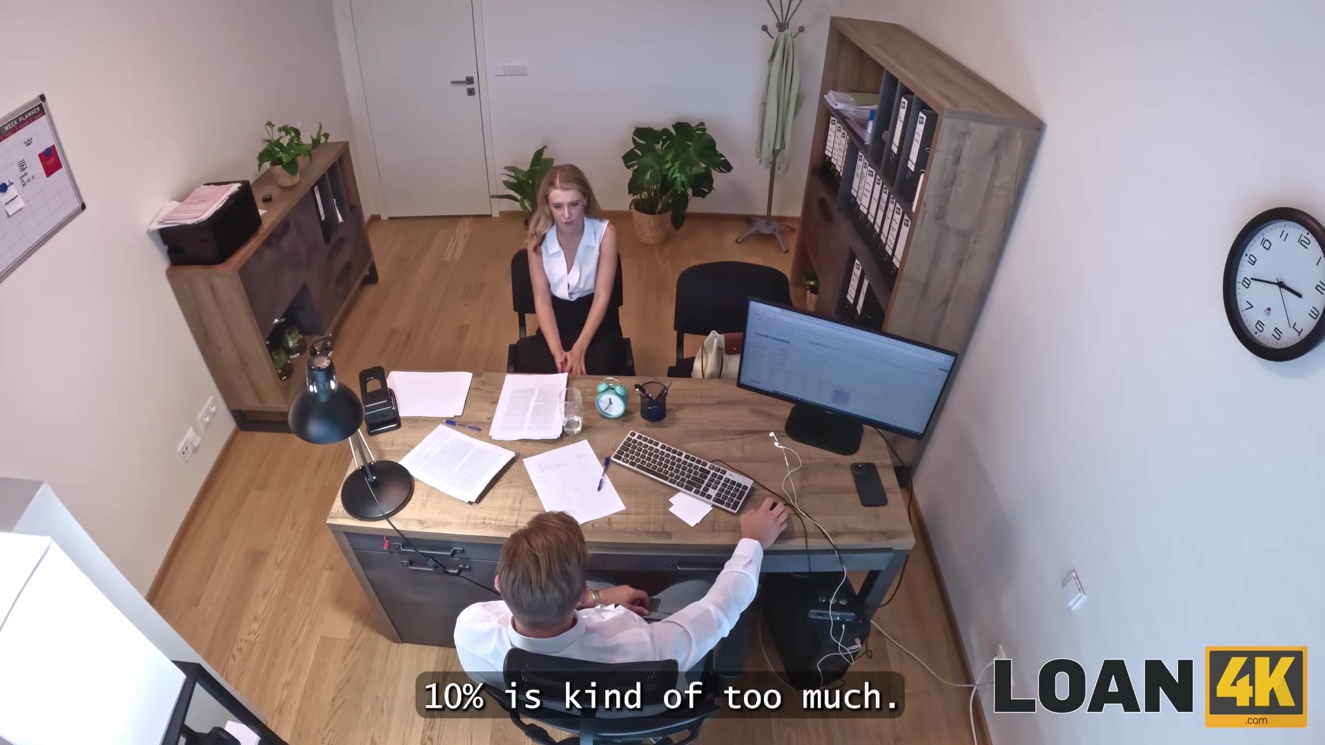 LOAN4K. Blonde babe came to get a loan and got a huge cock in her mouth instead
