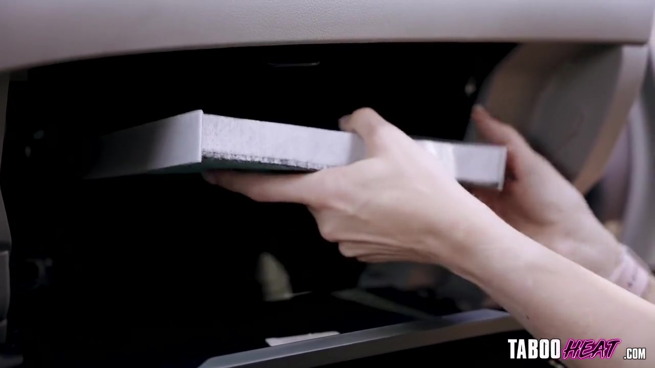 Changes Her Car Filter In The Buff With Cory Chase