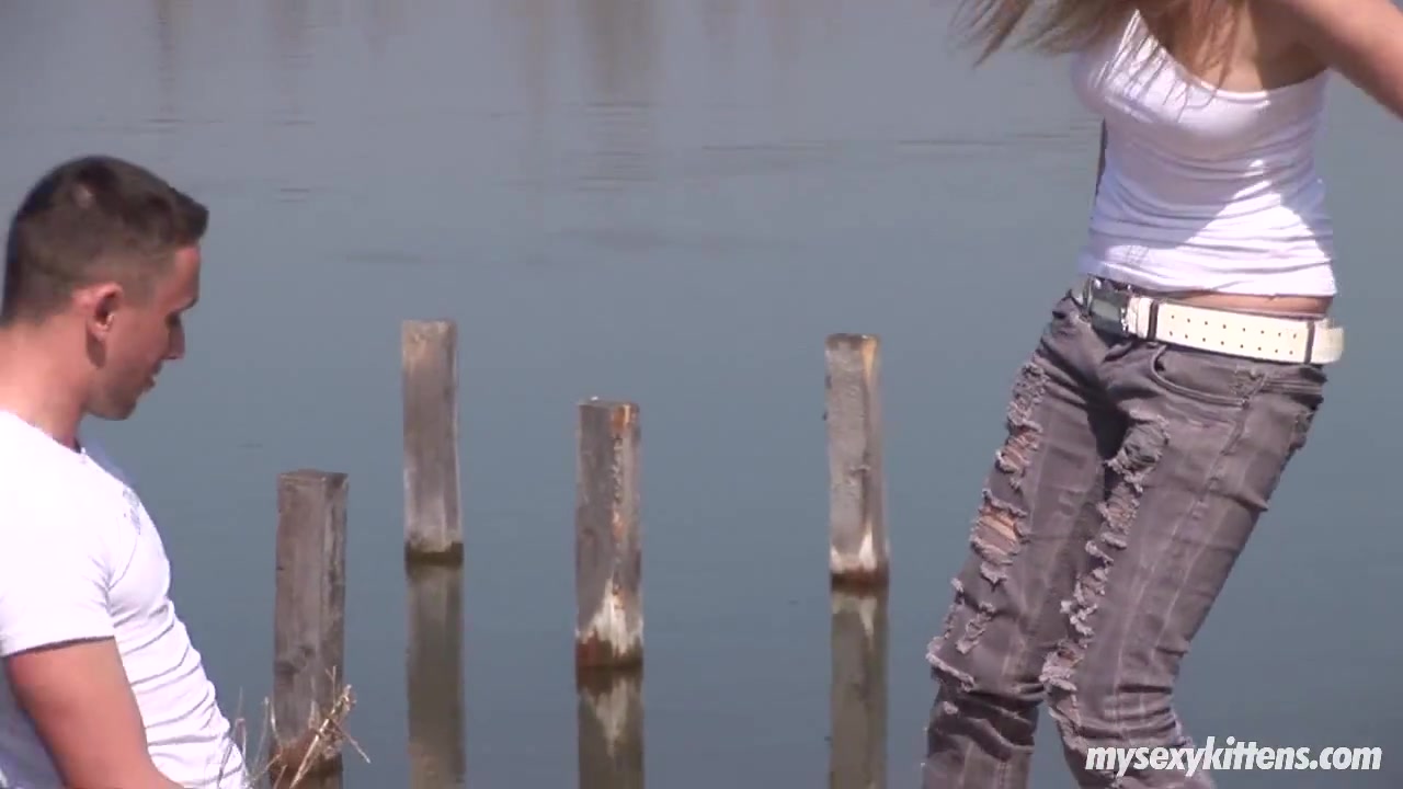 Brunette teen 18+ gets fucked and jizzed outdoors