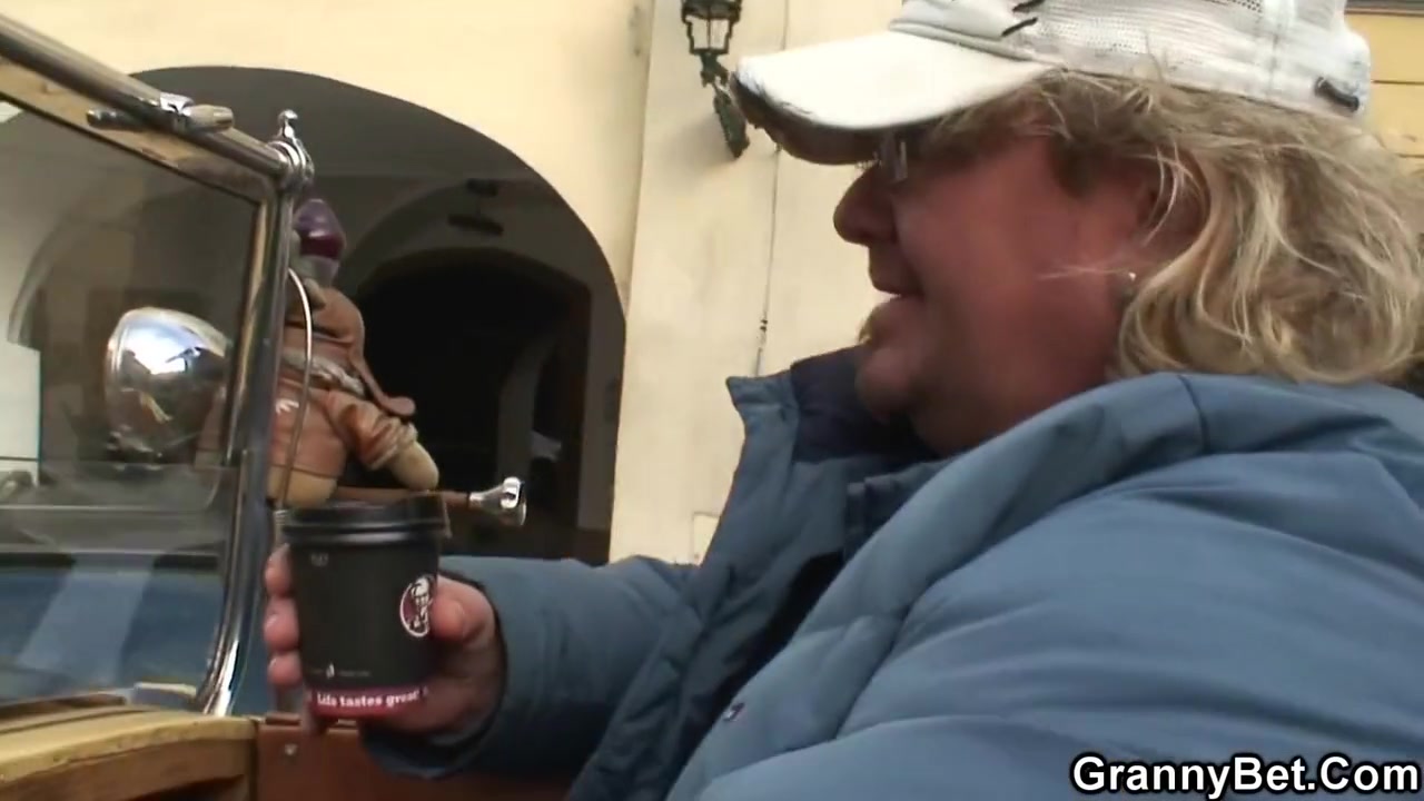 Picked Up Hairy-pussy Granny Rides His Big Dick
